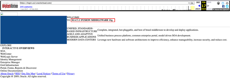 Oracle Fusion Middleware screenshot